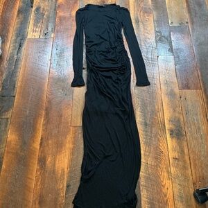 AllSaints Black Long Sleeve Ruched Bodycon Dress Women’s Size 6 (US 10 UK / EU 3